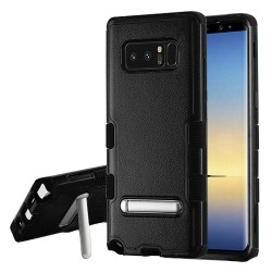 Funda Note 8 Uso Rudo Triple Layer Negro c/Pie metalico